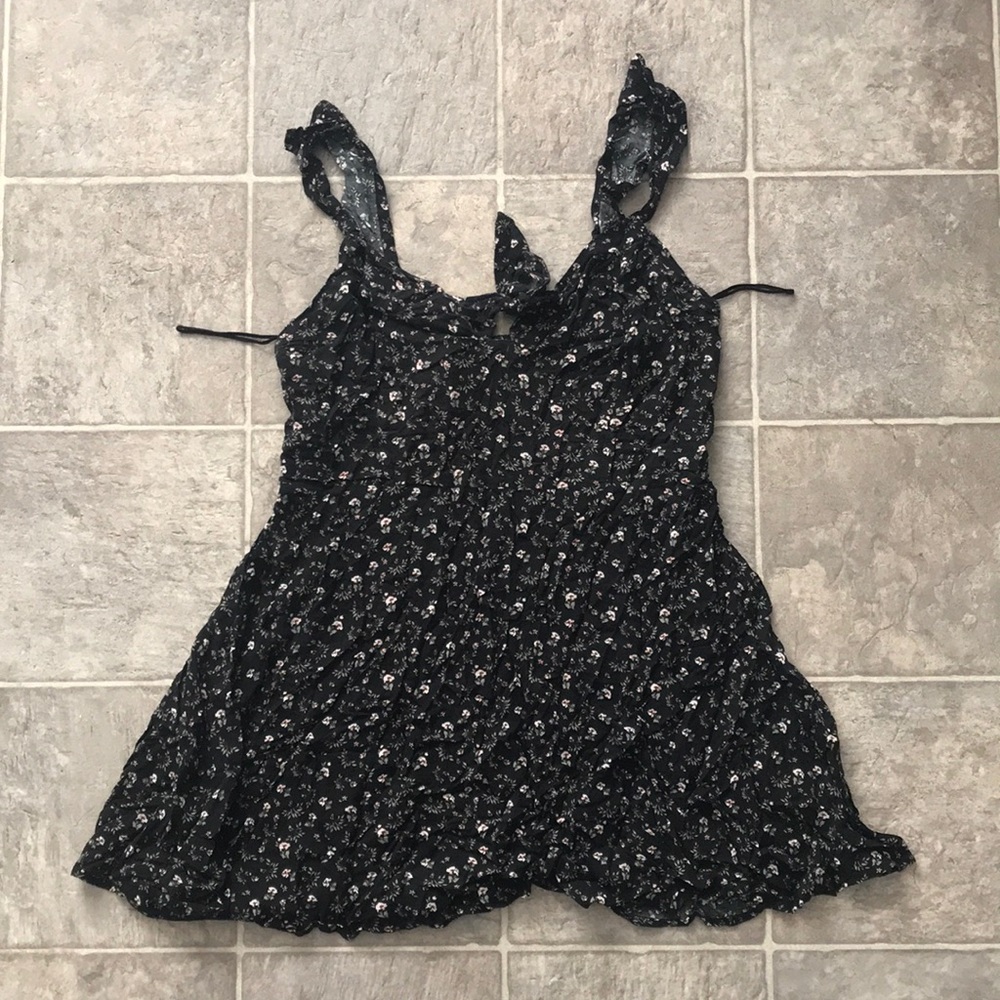 Aeropostale Black Floral Mini Dress in XL